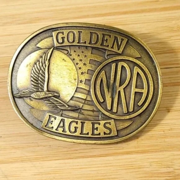 NRA Other - NRA Golden Eagles Brass Belt Buckle